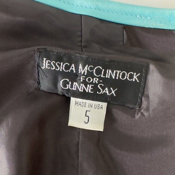 Jessica McClintock Gunne Sax Vintage Polka Dot Strapless Fit and Flare Dress (5) - Picture 12 of 16